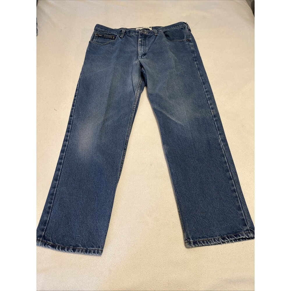Lee Regular Fit Straight Leg Men's Medium Wash Denim Blue Jeans 40x30 (40x39.5)
